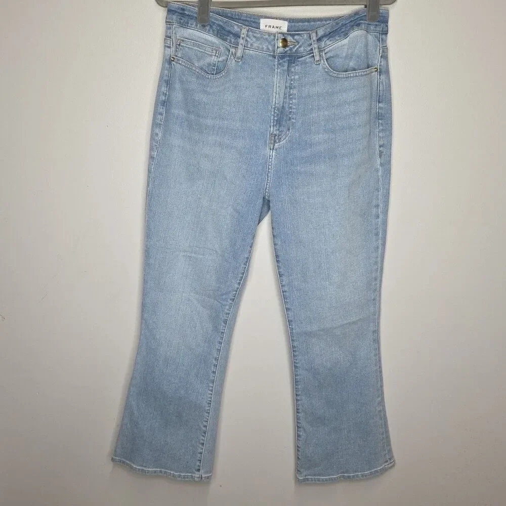 Frame Women Sz 30 high-rise waist kick-flare ankle OPLCMB456 Blue Springs EUC